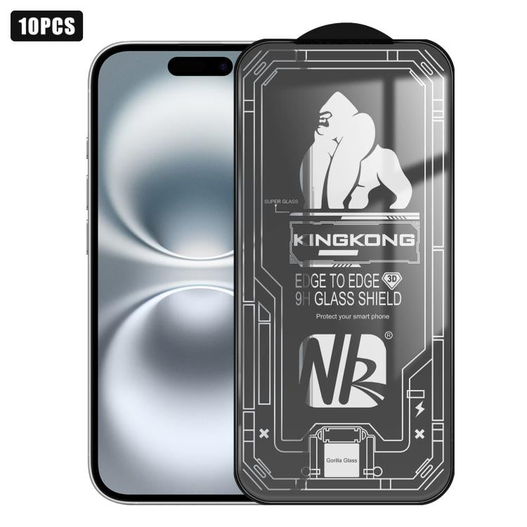 10pcs 3D Large Arc Edge Electroplated Explosion-Proof Scratch-Resistant Full-Screen HD Tempered Glass Film, For iPhone 17 Pro Max, For iPhone 17 Pro, For iPhone 17, For iPhone Air, For iPhone 16 Pro Max, For iPhone 16 Pro, For iPhone 16                ...