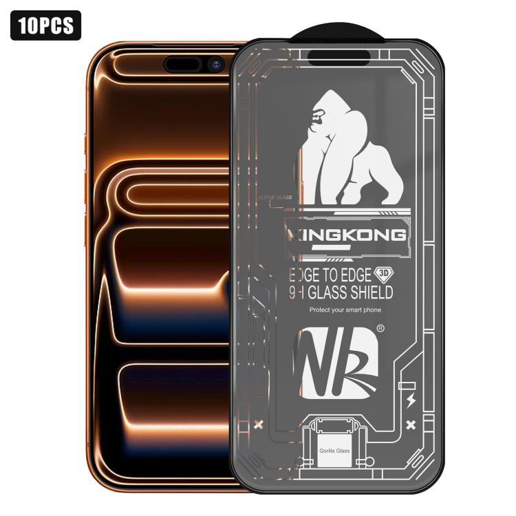 10pcs 3D Large Arc Edge Electroplated Explosion-Proof Scratch-Resistant Full-Screen Frosted HD Tempered Glass Film, For iPhone 17 Pro Max, For iPhone 17 Pro, For iPhone 17, For iPhone Air, For iPhone 16 Pro Max, For iPhone 16 Pro, For iPhone 16        ...