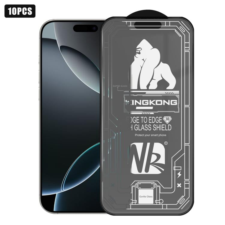 10pcs 3D Large Arc Edge Electroplated Explosion-Proof Scratch-Resistant Full-Screen Frosted HD Tempered Glass Film, For iPhone 17 Pro Max, For iPhone 17 Pro, For iPhone 17, For iPhone Air, For iPhone 16 Pro Max, For iPhone 16 Pro, For iPhone 16        ...