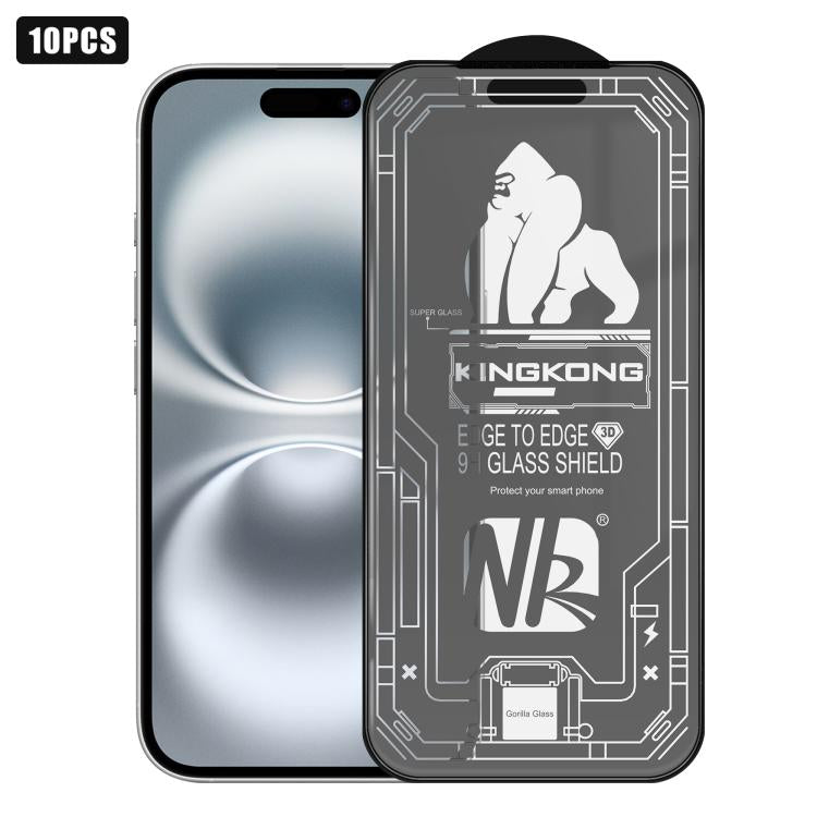 10pcs 3D Large Arc Edge Electroplated Explosion-Proof Scratch-Resistant Full-Screen Frosted HD Tempered Glass Film, For iPhone 17 Pro Max, For iPhone 17 Pro, For iPhone 17, For iPhone Air, For iPhone 16 Pro Max, For iPhone 16 Pro, For iPhone 16        ...