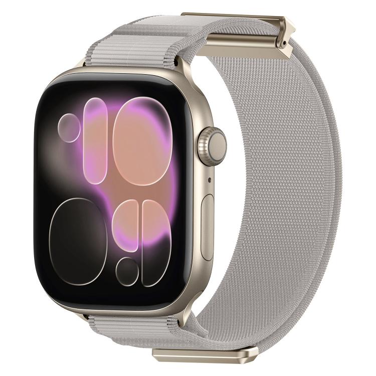 Double-Jointed Magnetic Metal-Tip Nylon Watch Band, For Apple Watch 49mm / 46mm / 45mm / 44mm, For Apple Watch 42mm / 41mm / 40mm / 38mm