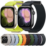 Double-Jointed Magnetic Metal-Tip Nylon Watch Band, For Apple Watch 49mm / 46mm / 45mm / 44mm, For Apple Watch 42mm / 41mm / 40mm / 38mm