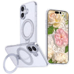 Starry Glitter Magnetic Holder Phone Case, For iPhone 18 Pro / 17 Pro, For iPhone 18 Pro Max / 17 Pro Max, For iPhone 17