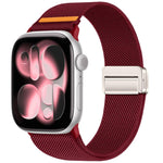 Double Magnetic Buckle Single-Stitched Nylon Watch Band, For Apple Watch 49mm / 46mm / 45mm / 44mm, For Apple Watch 42mm / 41mm / 40mm / 38mm