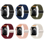Double Magnetic Buckle Single-Stitched Nylon Watch Band, For Apple Watch 49mm / 46mm / 45mm / 44mm, For Apple Watch 42mm / 41mm / 40mm / 38mm