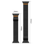 Double Magnetic Buckle Single-Stitched Nylon Watch Band, For Apple Watch 49mm / 46mm / 45mm / 44mm, For Apple Watch 42mm / 41mm / 40mm / 38mm