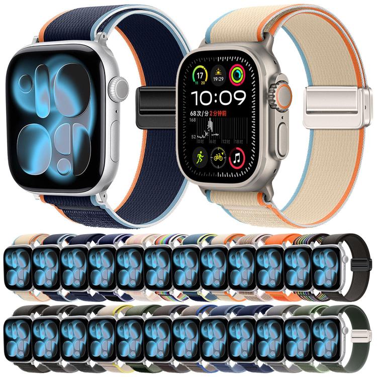 Magnetic Buckle Trail Loop Nylon Watch Band Watch Band, For Apple Watch 46mm / 49mm / 45mm / 44mm, For Apple Watch 42mm / 41mm / 40mm / 38mm