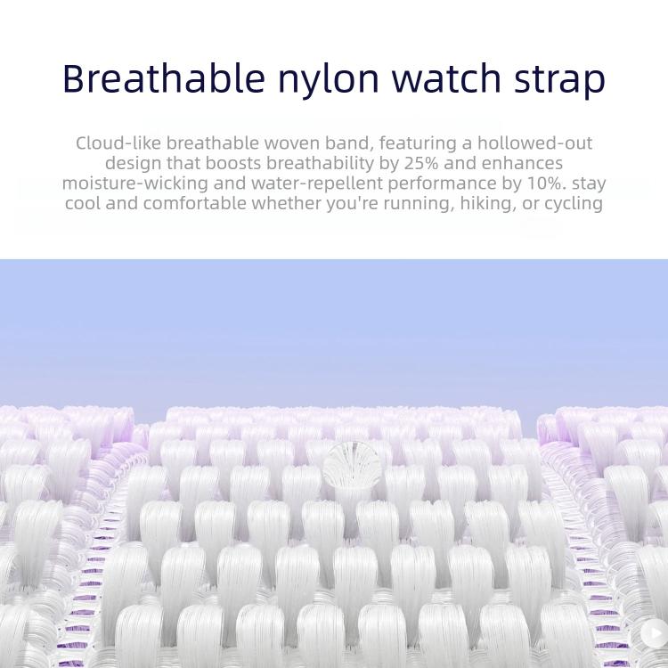 Double-Link Cloud-Feel Breathable Nylon Loop Metal Head Watch Band, For Apple Watch 46mm / 49mm / 45mm / 44mm, For Apple Watch 42mm / 41mm / 40mm / 38mm
