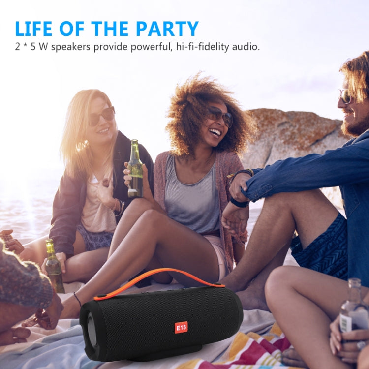 E13 Mini Portable Wireless Bluetooth Speaker Stereo Speakerphone Radio Music Subwoofer Column Speakers with TF FM, RED, BLUE, BLACK