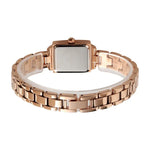 SKMEI 1407 Business Fashion Watch with Diamonds Delicate and Elegant Square Zinc Alloy Quartz Watch for Women, Silvery