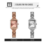 SKMEI 1407 Business Fashion Watch with Diamonds Delicate and Elegant Square Zinc Alloy Quartz Watch for Women, Silvery