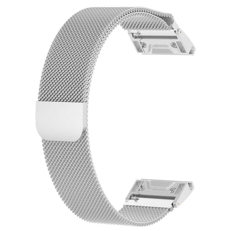 For Garmin Fenix 5 Milan Metal Stainless Steel Metal Watchband （Silver）, 20MM, 22MM, 26MM