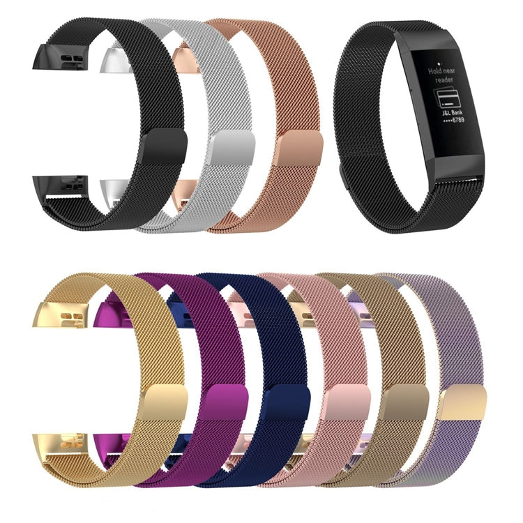 Stainless Steel Magnet Wrist Strap for FITBIT Charge 4 / 3，Small Size: 190x18mm, Size：190x18mm