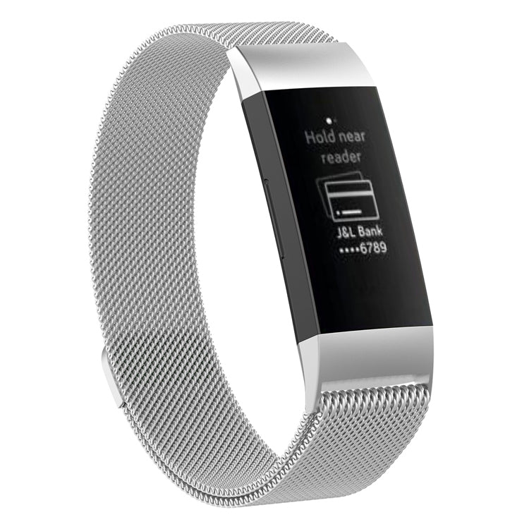 Stainless Steel Magnet Wrist Strap for FITBIT Charge 4 / 3，Small Size: 190x18mm, Size：190x18mm