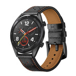 22mm For Huawei Watch GT2e / GT2 46mm Plum Blossom Hole Leather Strap