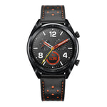 22mm For Huawei Watch GT2e / GT2 46mm Plum Blossom Hole Leather Strap