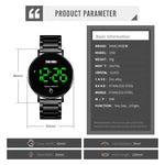 SKMEI 1550 Simple and Stylish LED Touch Screen Men  Watch Waterproof Stainless Steel With Electronic Watch