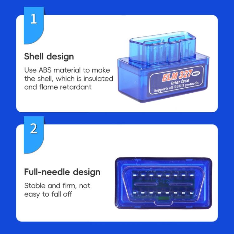 New OBD V2.1 mini ELM327 OBD2 Bluetooth Auto Scanner OBDII 2 Car ELM 327 Tester Diagnostic Tool for Android Windows Symbian, Bluetooth Auto Scanner