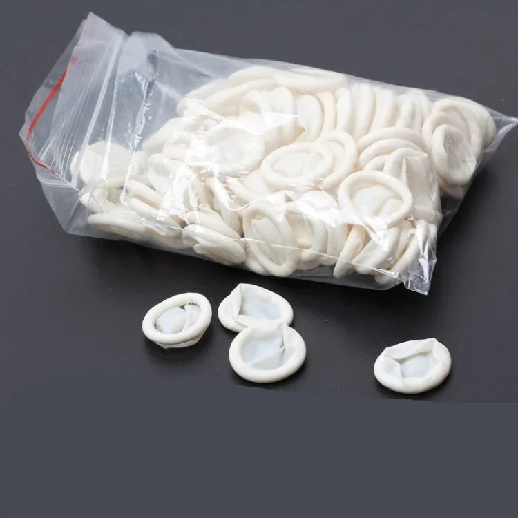 50 PCS Disposable Anti Static Rubber Latex Finger Cots Eyebrow Extension Gloves Practical Off Eyelash Extension Tool Accessories, Latex
