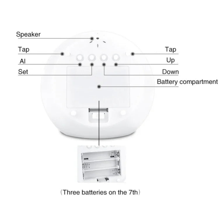 Round Color Light Gradient Alarm Clock Perpetual Calendar Clock, Round Color Light Clock