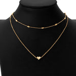 Jewelry Vintage Simple Copper Heart Multi - Layer Clavicle Necklace Wholesale Necklace, Silver, gold