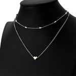 Jewelry Vintage Simple Copper Heart Multi - Layer Clavicle Necklace Wholesale Necklace, Silver, gold