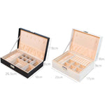 Portable Leather Jewelry Storage Box Necklace Ring Watch Storage Box, Double Layer