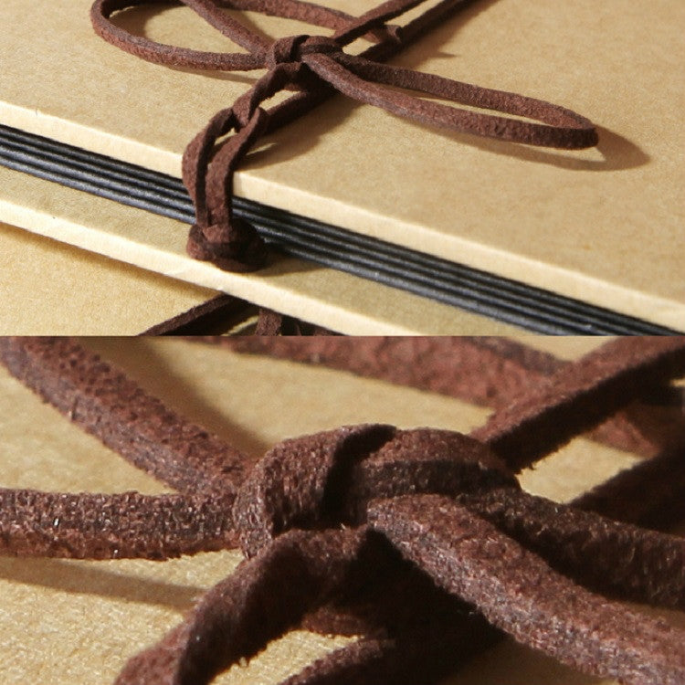 Retro Paste Folding 18 Fold Pages 34 Sides Creative Manual Album Book, Kraft Page, Black Kraft Inside Page, Coffee Kraft Inside Page