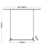 120-200cm Telescopic Drying Rack Outdoor Calcony Storage Shelf Stainless Steel Hanger Single Rod Clothes Rack, 120-200cm