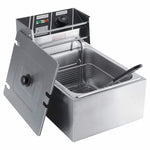 Desktop Thickening Electric Fryer Fried Chicken Legs Fries Stainless Steel Electric Fryer With Basket, Desktop Electric Fryer