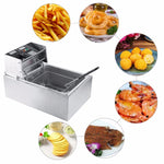Desktop Thickening Electric Fryer Fried Chicken Legs Fries Stainless Steel Electric Fryer With Basket, Desktop Electric Fryer