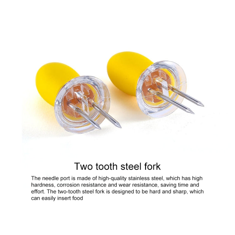 5 Pairs Outdoor BBQ Stainless Steel Corn Fork Fruit Fork Corn Device