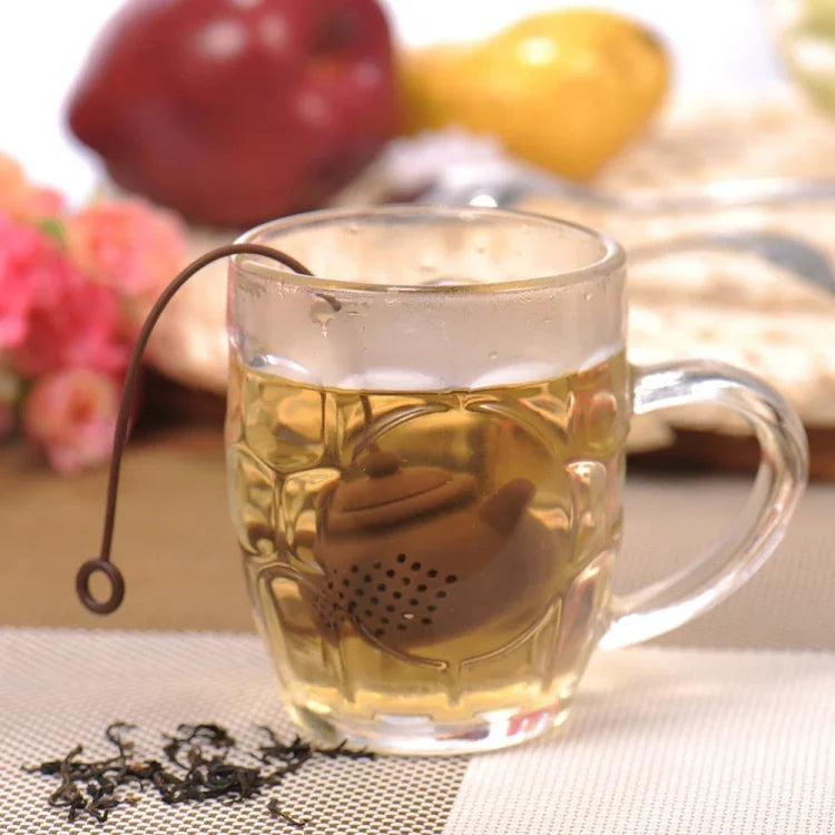 3 PCS Creative Silicone Tea Bag Tea Pot Shape Tea Filter Safely Cleaning Infuser