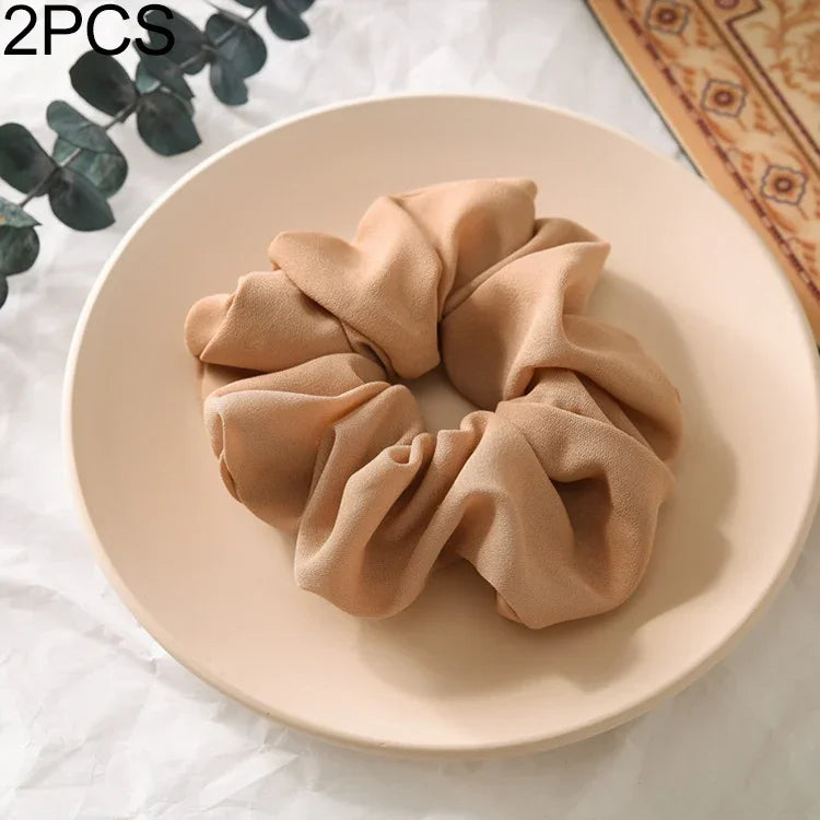 2 PCS Large Intestine Ring Hair Band Women Fabric Ponytail Seamless Stretch Hair Jewelry
