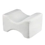 Orthopedic Memory Foam Knee Wedge Pillow for Sleeping Sciatica Back Hip Joint Pain Relief Contour Thigh Leg Pad Support Cushion, White, White+bandage, Navy blue grid+bandage