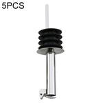 5 PCS Glass Bottle Stopper Stainless Steel Oil Stopper Silicone Stopper, White Hat Straight Mouth, White Hat Automatic Cap, Black Hat Straight Mouth, Black Hat Automatic Cap