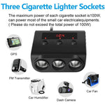 TR12 100W Car Cigarette Lighter One Drag Three With Switch Voltage Display 4USB Car Cigarette Lighteri, TR12 (Black), TR12