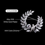 Olive Branch Grass Ring Zircon Brooch Exquisite Accessories Medal Fashion Brooch Coat Sweater Pin, Olive Branch Grass