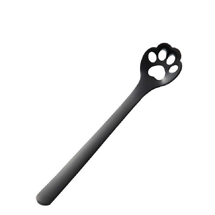 Stainless Steel Creative Cat Claw Coffee Spoon Dessert Cake Spoon, Cat Claw Spoon Gold, Hollow Cat Claw Spoon Gold, Cat Claw Spoon Rose Gold, Hollow Cat Claw Spoon Rose Gold, Cat Claw Spoon Black, Hollow Cat Claw Spoon Black, Cat Claw Spoon Colorful   ...