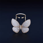 Fashion Adjustable Butterfly Shape Ring with Diamond Women Jewelry, 7, 8, 9