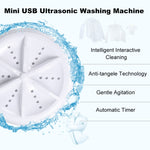 Portable Mini Washing Machine Ultrasonic Turbine Clothes Mini Washer with USB Cable Convenient for Travel, 3 in 1, 2 in 1