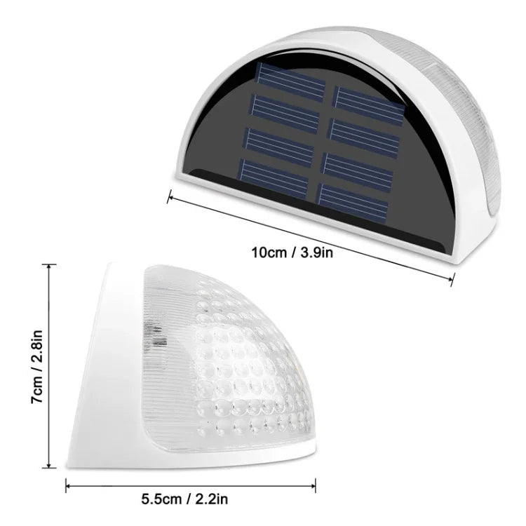 Semi-circular IP55 Waterproof Solar Light Control Fence Light Garden Lamp, Warm White, White Light