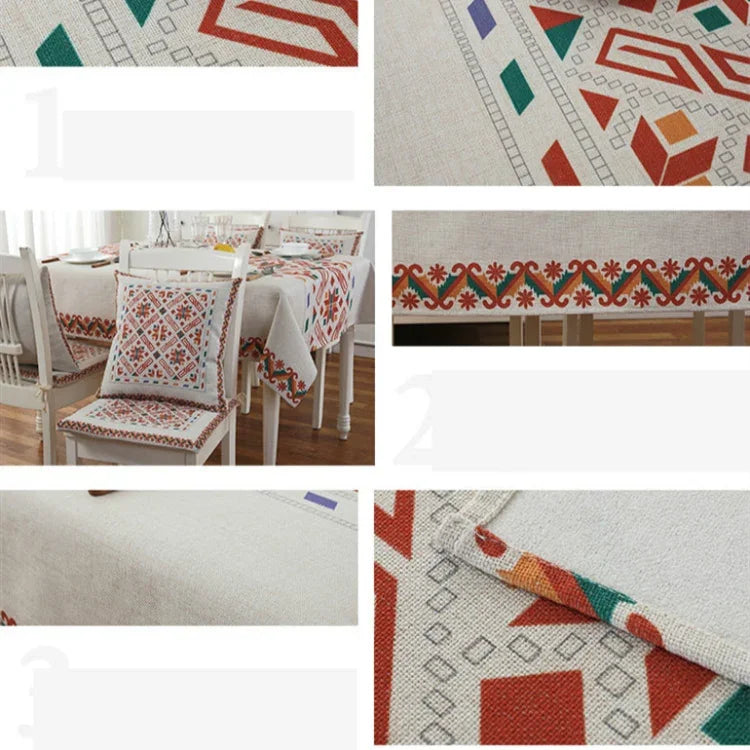 Retro Pattern Linen Table Cloth For Dinner Home Decor Dustproof Table Cover, 85x85cm, 110x110cm, 110x160cm, 130x180cm