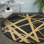 Luxury 3D Round Carpets Nordic style Pattern Rug, Black Golden Diameter: 40cm, Black Golden Diameter: 60cm, Black Golden Diameter: 80cm, Black Golden Diameter: 100cm, Black Golden Diameter: 120cm, Black Golden Diameter: 140cm, Black Golden Diameter: 15...