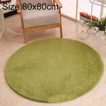 KSolid Round Carpet Soft Fleece Mat Anti-Slip Area Rug Kids Bedroom Door Mats, Diameter: 80cm, Diameter: 100cm, Diameter: 120cm