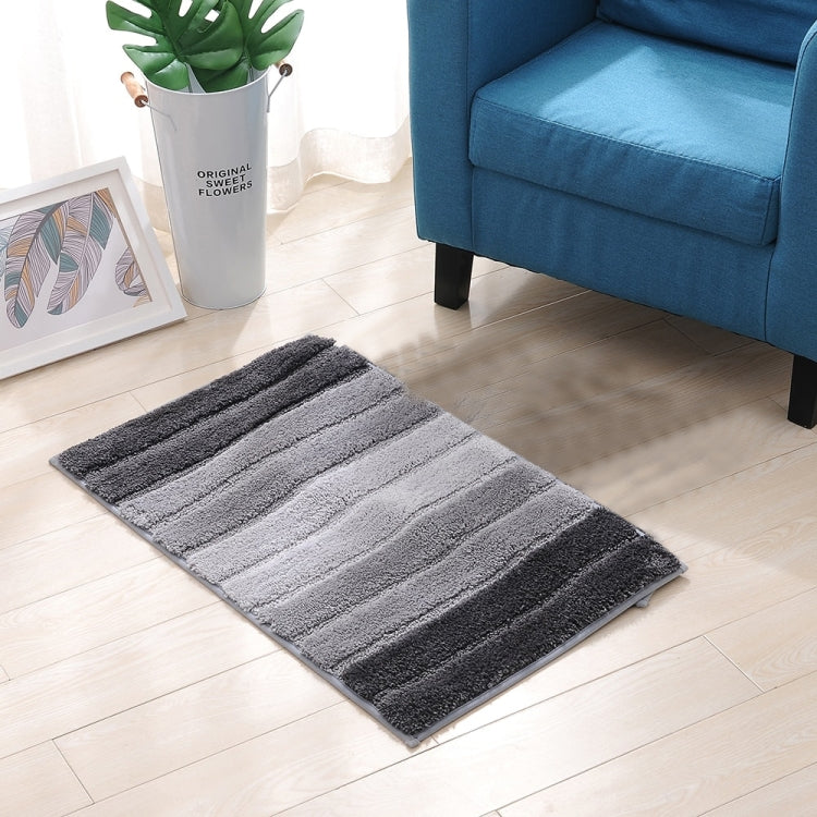 Stripe Indoor Anti-slip Bathroom Kitchen Floor Mat Microfiber Rug Carpet, 51x81.5cm