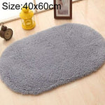 Faux Fur Rug Anti-slip Solid Bath Carpet Kids Room Door Mats Oval  Bedroom Living Room Rugs, 40x60cm, 50x80cm, 60x90cm, 60x120cm, 80x120cm, 80x160cm