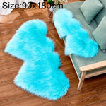 Creative Double Heart Imitation Wool Carpet Sofa Cushion Mat Plush Bedroom Living Room Floor Rugs, 90x180cm