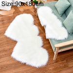 Creative Double Heart Imitation Wool Carpet Sofa Cushion Mat Plush Bedroom Living Room Floor Rugs, 90x180cm