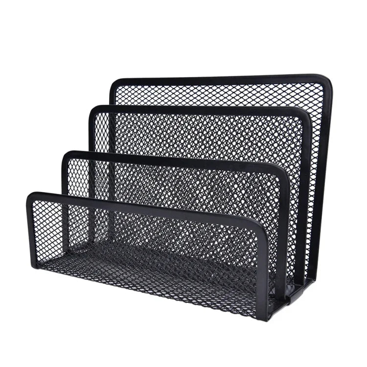 Mesh Letter Sorter Mail Document Tray Black Desk Office File Storage Rack, Mesh Letter Sorter